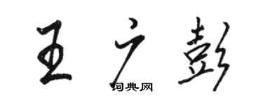 骆恒光王广彭行书个性签名怎么写