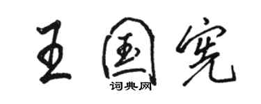 骆恒光王国宪行书个性签名怎么写