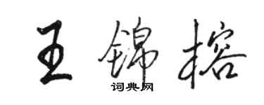 骆恒光王锦榕行书个性签名怎么写
