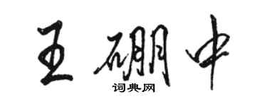 骆恒光王硼中行书个性签名怎么写