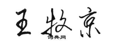 骆恒光王牧京行书个性签名怎么写