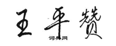 骆恒光王平赞行书个性签名怎么写