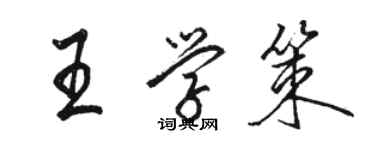 骆恒光王学策行书个性签名怎么写
