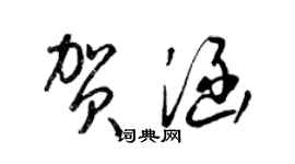 梁锦英贺涵草书个性签名怎么写