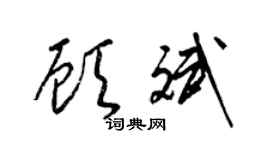 梁锦英顾斌草书个性签名怎么写