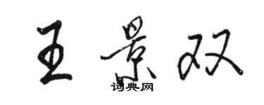 骆恒光王景双行书个性签名怎么写