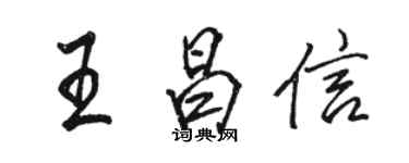 骆恒光王昌信行书个性签名怎么写