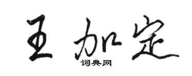 骆恒光王加定行书个性签名怎么写