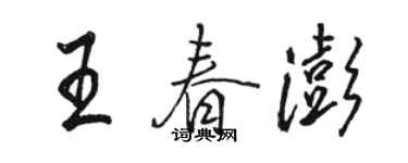 骆恒光王春澎行书个性签名怎么写
