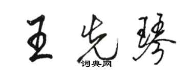 骆恒光王先琴行书个性签名怎么写