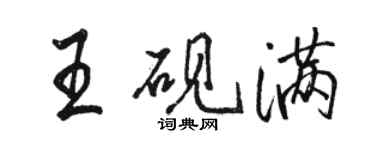 骆恒光王砚满行书个性签名怎么写