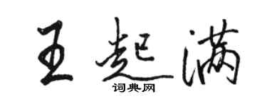 骆恒光王起满行书个性签名怎么写