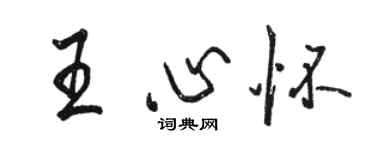 骆恒光王心怀行书个性签名怎么写