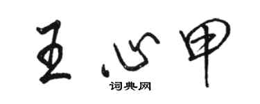 骆恒光王心甲行书个性签名怎么写