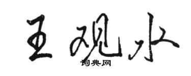 骆恒光王观水行书个性签名怎么写