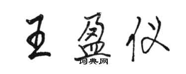 骆恒光王盈仪行书个性签名怎么写