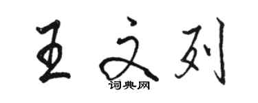 骆恒光王文列行书个性签名怎么写