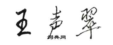 骆恒光王声翠行书个性签名怎么写