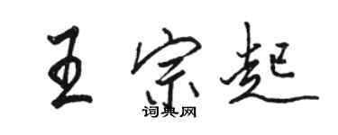 骆恒光王宗起行书个性签名怎么写