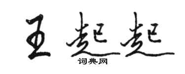 骆恒光王起起行书个性签名怎么写