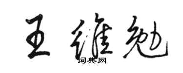 骆恒光王维勉行书个性签名怎么写