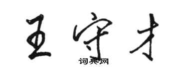 骆恒光王守才行书个性签名怎么写