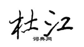 王正良杜江行书个性签名怎么写