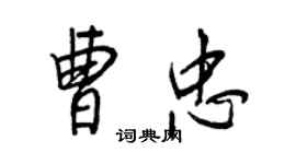 王正良曹忠行书个性签名怎么写