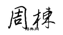 王正良周栋行书个性签名怎么写