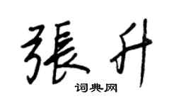 王正良张升行书个性签名怎么写