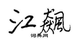 王正良江飚行书个性签名怎么写