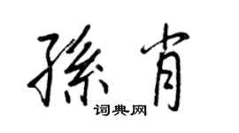 王正良孙肖行书个性签名怎么写