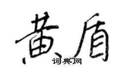 王正良黄盾行书个性签名怎么写
