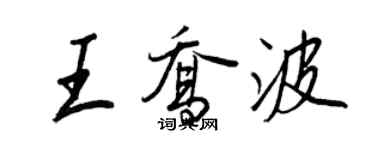 王正良王乔波行书个性签名怎么写