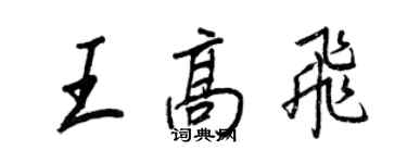 王正良王高飞行书个性签名怎么写