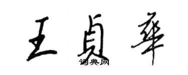 王正良王贞华行书个性签名怎么写