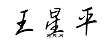 王正良王星平行书个性签名怎么写