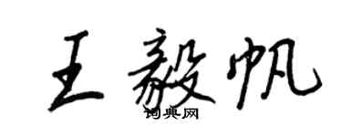 王正良王毅帆行书个性签名怎么写