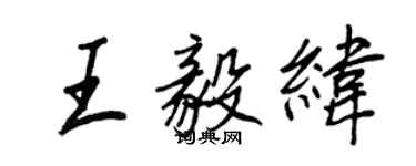 王正良王毅纬行书个性签名怎么写