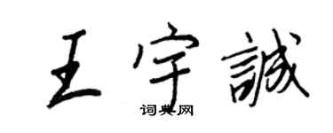 王正良王宇诚行书个性签名怎么写
