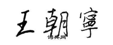王正良王朝宁行书个性签名怎么写