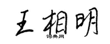 王正良王相明行书个性签名怎么写
