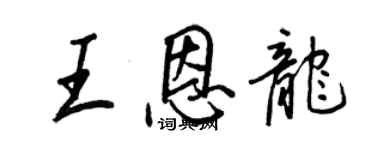 王正良王恩龙行书个性签名怎么写