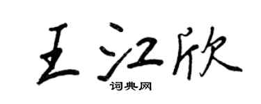 王正良王江欣行书个性签名怎么写