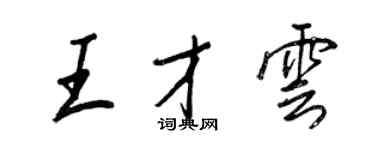 王正良王才云行书个性签名怎么写