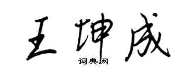 王正良王坤成行书个性签名怎么写