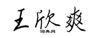 王正良王欣爽行书个性签名怎么写