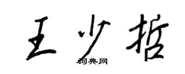 王正良王少哲行书个性签名怎么写