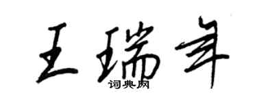 王正良王瑞年行书个性签名怎么写