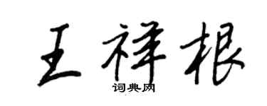 王正良王祥根行书个性签名怎么写
